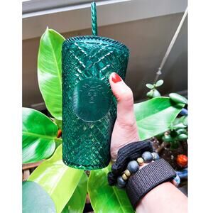 2021 Starbucks Holiday Emerald Studded Tumbler Grande 16 oz Green Collectible